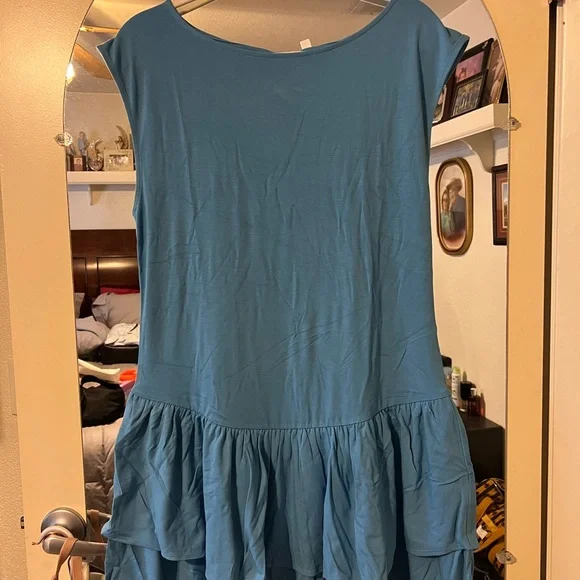 wilfred blue dress Women's Floral Long Dress with Open
